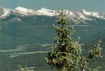 The Grand Ditch leaves its scar across the Never Summer Mountain Range.