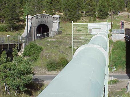 The upper Fraser River water is piped to the Front Range via the Moffat Tunnel.